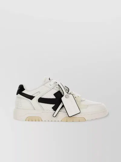 Off-white Two-tone Leather And Polyester Sneakers