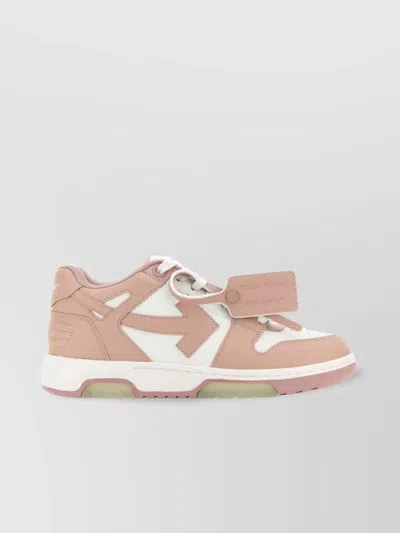 Off-white Two-tone Leather Chunky Sole Sneakers In Pink
