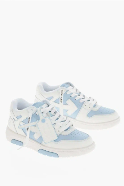 Off-white Two Tone Leather Out Of Office Mid-top Sneakers In White