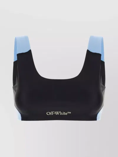 OFF-WHITE TWO-TONE STRETCH NYLON TOP