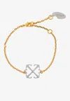 Off-white Two-toned Arrow Bracelet In Gold