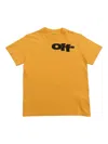 Off-white Type Graphic Yellow T-shirt With Logo Print On Chest And Back In Cotton Boy In Yellow