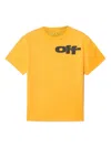 Off-white Type Graphic Yellow T-shirt With Logo Print On Chest And Back In Cotton Boy In Yellow