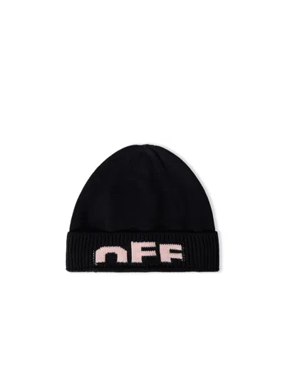 Off-white Type Logo Beanie In Black