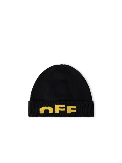 Off-white Type Logo Beanie In Black