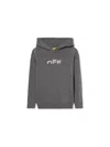 Off-white Type Logo Knit Logo Hoodie In Gray