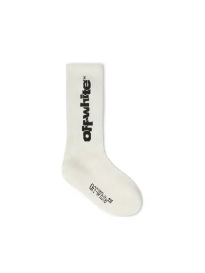 Off-white Type Logo Long Socks In White