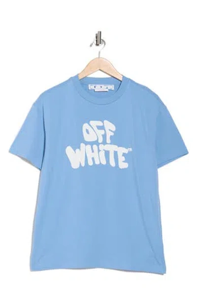 Off-white Typography Logo Cotton Graphic T-shirt In Blue
