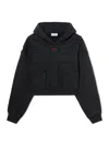 Off-white Uk Crop Hoodie In Black