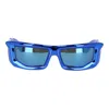 Off-white Metallic-effect Shield-effect Sunglasses In Blue