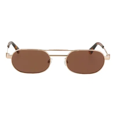 Off-white Off White Unisex Brown/gold Sunglasses In Multi