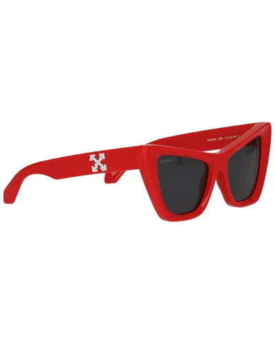 Off-white Cat-eye Logo-detail Sunglasses In Red