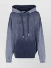 Off-white Unisex Hoodie With Drawstring And Pocket In Blue