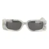 Off-white Marbled-effect Arrow-logo Sunglasses In Gray