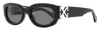 Off-white Unisex Oval Palmer Sunglasses Oeri14e 1007 Black 52mm In Black