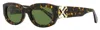 Off-white Unisex Oval Palmer Sunglasses Oeri14e 6055 Havana 52mm In Green
