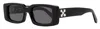Off-white Unisex Rectangular Arthur Sunglasses Oeri016 1007 Black 50mm In Black