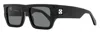 Off-white Unisex Rectangular Chester Sunglasses Oeri149 1007 Black 54mm In Black