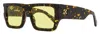 Off-white Unisex Rectangular Chester Sunglasses Oeri149 6062 Havana 54mm In Black