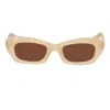Off-white Solid Color Venezia Oval Sunglasses In Neutral