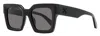 Off-white Unisex Square Jackson Sunglasses Oeri13i 1307 Black 50mm In Black