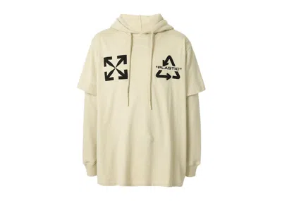 Pre-owned Off-white Universal Key Double Oversized T-shirt Hoodie Sand/ Sand/black