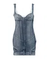 Off-white Upside Down Cotton Bustier Dress In Gray