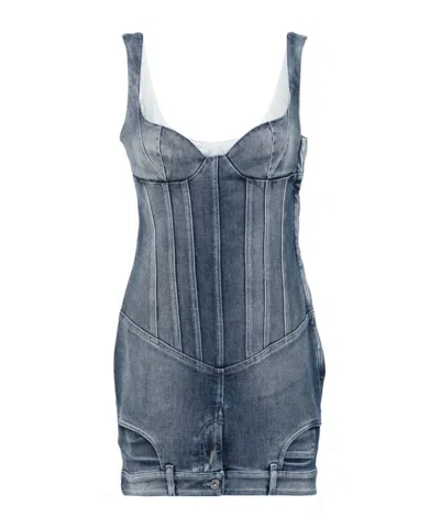 OFF-WHITE UPSIDE DOWN DENIM DRESS