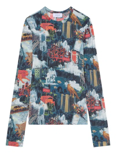 OFF-WHITE URBAN PRINT LONG-SLEEVE TOP