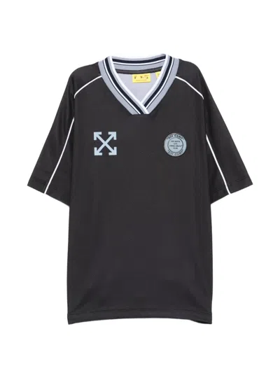 Off-white Kids' V-neck T-shirt In Black