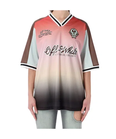 Off-white Soccer Raglan T-shirt Gradient Graphic In Multi