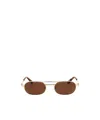 Off-white Vaiden Oval Frame Sunglasses In Brown
