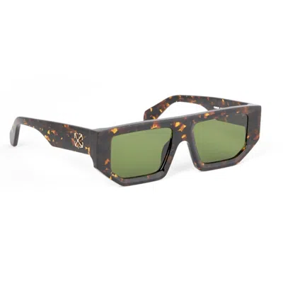 Off-white Vancouver Green Browline Unisex Sunglasses Oeri13f 6055 53 In Brown