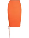 Off-white Off White™ Coral Ribbed Pencil Skirt In Orange