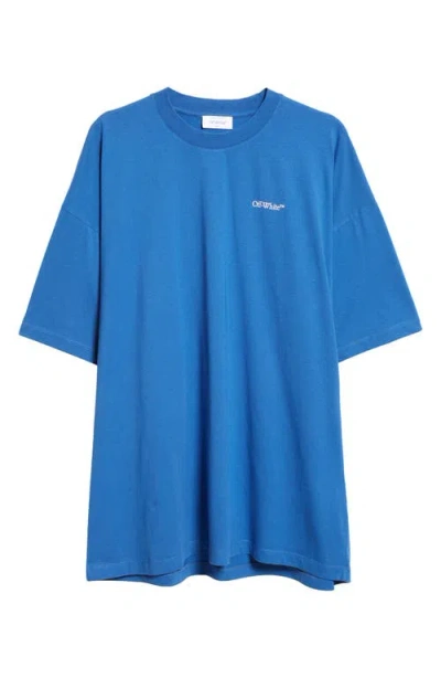 Off-white Vanish Arrow Oversize Cotton Graphic T-shirt In Blue