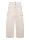 Off-white Off White "90's Logo Convertible Baggy Jeans In White