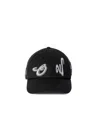 Off-white Embroidered Cotton Cap In 黑色