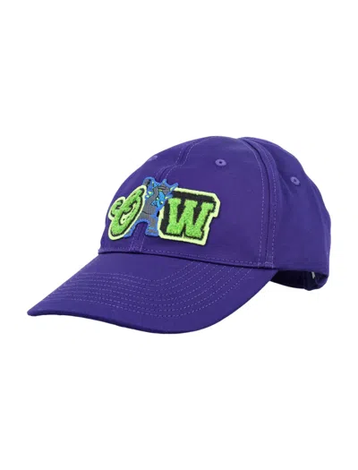 Off-white Off White Varsity Cotton Baseball Cap In Purple