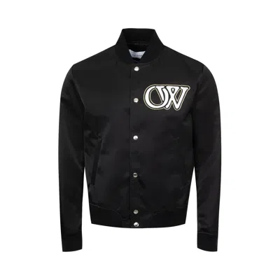 Pre-owned Off-white Varsity Bomber 'black/white' | Men's Size L