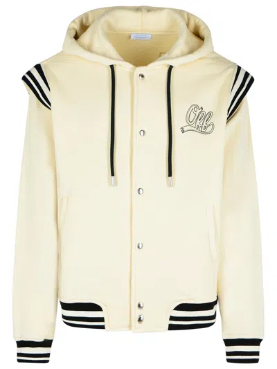 OFF-WHITE OFF-WHITE 'VARSITY' CREAM COTTON JACKET MEN