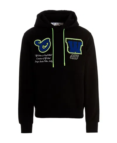 Off-white Varsity Hammer Cotton Hoodie In Black