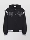 Off-white Off White Gothic Fleece Varsity Jacket In Black