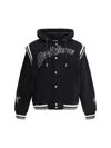 Off-white Black Varsity Sweatshirt With Press-stud Fastening And Bold Lettering In Black - Pearl B