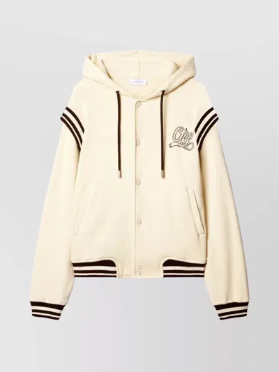 OFF-WHITE VARSITY HOODIE HOOD STRIPED POCKETS