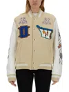 Off-white Off White Thunderbolt Varsity Bom In Beige