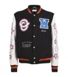 Off-white Multicolour Wool Patchwork Bomber Jacket In Black