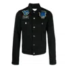 Off-white Varsity Patch Denim Jacket 'black Blue'