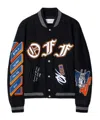 Off-white Chenille-logo Bomber Jacket In Black