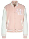 OFF-WHITE OFF-WHITE 'VARSITY' PINK FABRIC BLEND BOMBER JACKET