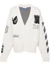 Off-white Moon Varsity Knit Cardigan In Beige